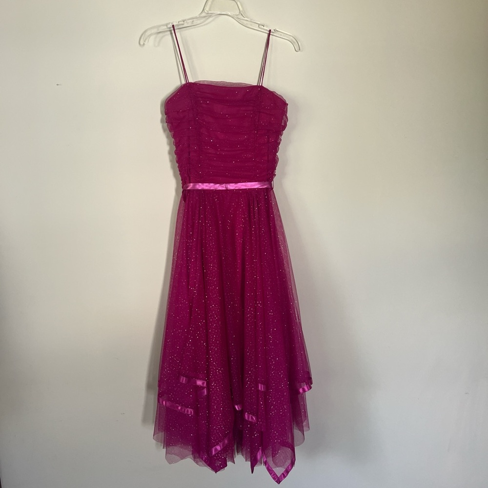 Rampage Glittering Fuchsia Dress